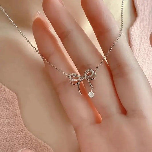 Chic Y2K Bowknot Zirconia Necklace